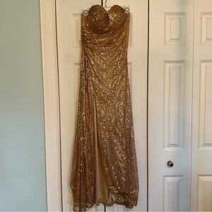 Aspeed Gold Sequin Prom Dress